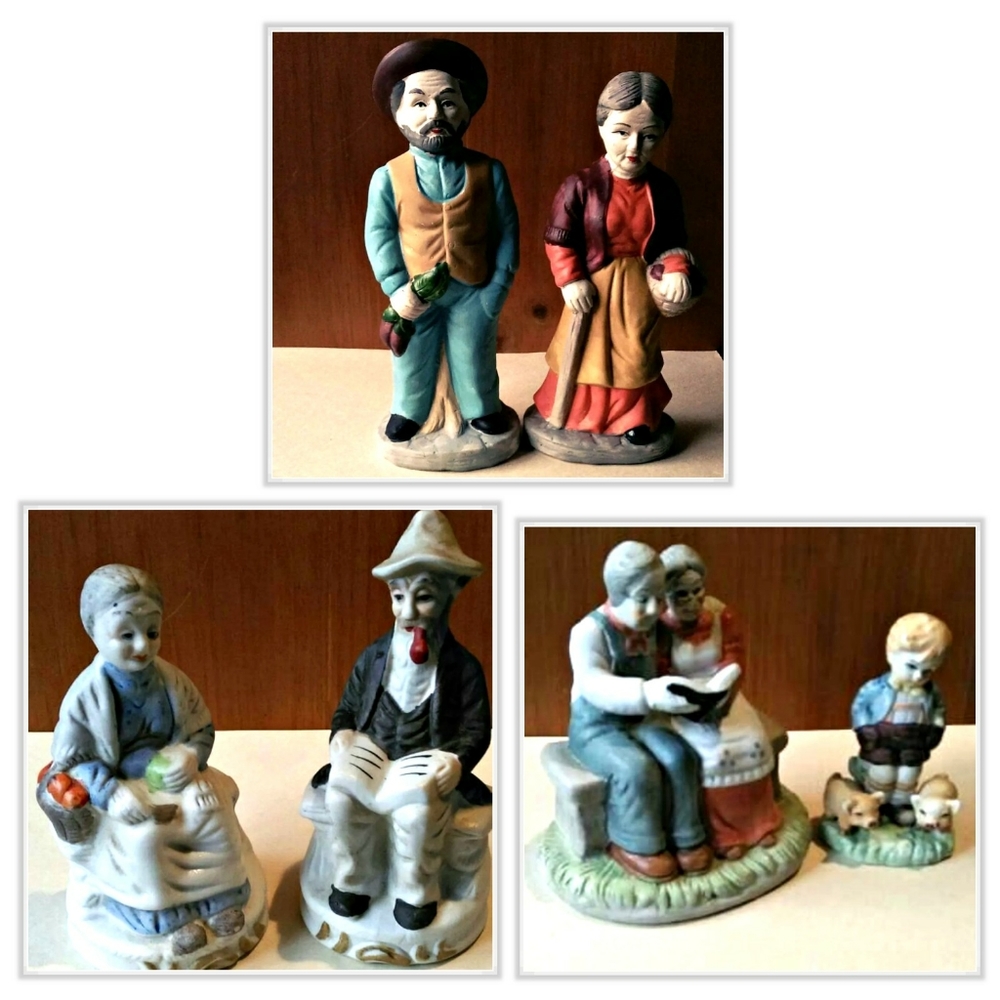 3 Sets of Vintage Porcelain/Ceramic Figurines